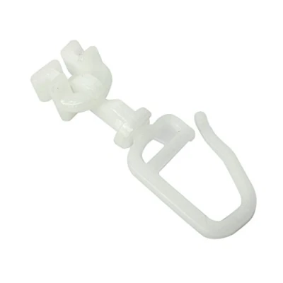 Imagen de GARDINIA Deslizadores giratorios para barras de cortinas 6 mm, Incluye ganchos plegables, 20 piezas, Plástico, Blanco