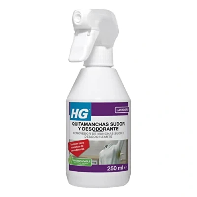 Imagen de HG Eliminador Manchas Sudor y Desodorante, Tratamiento Prelavado para Eliminar de Axilas en Camisetas Camisas, Tejidos Blancos Color 0,25 cl