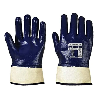 Imagen de Portwest Nitrilo Cubierto Totalmente, Puño De Seguridad, Tamaño: XL, Color: Marino, A302NARXL