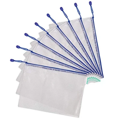 Imagen de Bolsa multiusos tarifold pvc din a4 apertura superior con cremallera portaboligrafo y correa azul