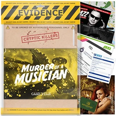 Imagen de Juego de misterio asesinato sin resolver,Investigación archivos caso frío,pistas detectives/evidencia, citas nocturnas y grupos fiesta,&quot;Asesinato un músico&quot; por CRYPTIC KILLERS