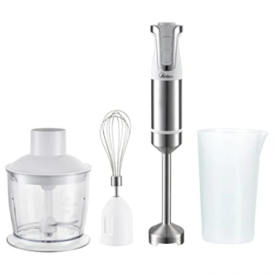 Imagen de ARDES ARSET01 TRINITY Batidora de Inmersión 3 en 1 Minipimer Picadora y con Motor Profesional Mixer Brazo 21 m 4 Cuchillas Acero INOX 2 Velocidades