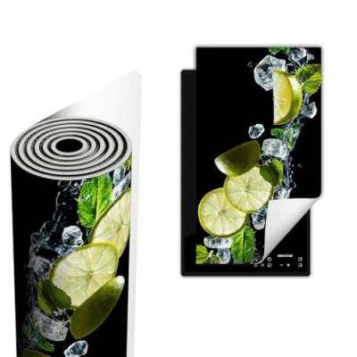 Imagen de TMK ArtDeko Placa protectora Vitroceramica induccion 30x52 cm Vinilo, Protector Induccion, Negro verde
