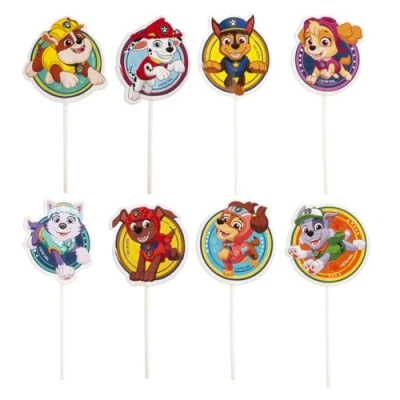 Imagen de dekora Kit para Decorar Cupcakes y tartas de la Patrulla Canina Cake Toppers en Papel 8 Modelos 16 Unidades