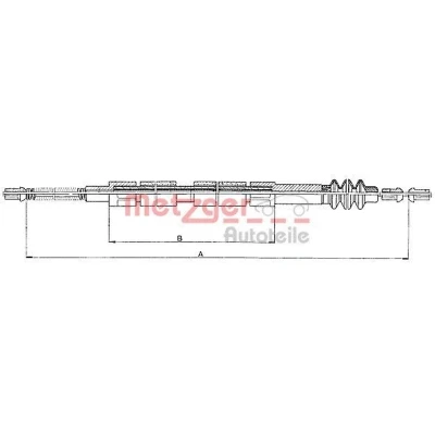 Imagen de METZGER 10.9847 Cable de Freno Mano Atrás izquierda, derecha, izquierda 1438/1016 COFLE MERCEDES BENZ: MB 100 Furgón