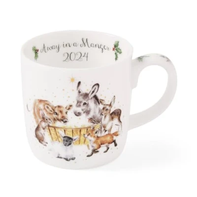 Imagen de Wrendale Designs Taza Royal Worcester Away in A Manger Edición limitada 2024