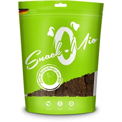 Imagen de SnackOMio Snack Premium para Perros tiernas Tiras de Carne venado, sin Cereales, 1 Pack (1 x 125g)