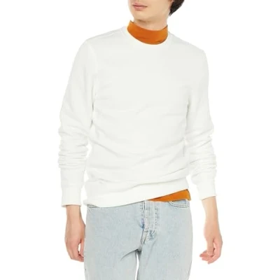 Imagen de Amazon Essentials Sudadera de Forro Polar con Cuello Redondo (Disponible en Tallas Grandes y Largos Especiales) Hombre, Blanco Roto, S
