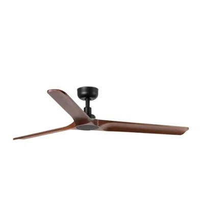 Imagen de FARO BARCELONA 33809 HEYWOOD M Ventilador de techo negro/madera oscura con motor DC