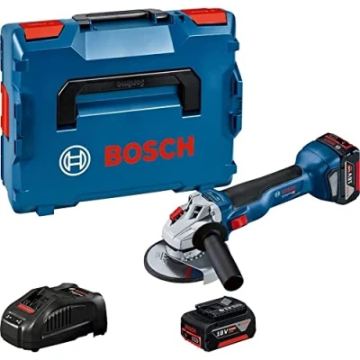 Imagen de Bosch Professional 18V System GWS 10 Amoladora angular a batería (Brushless, Ø 125 mm, 9000 rpm, 2 baterías x 5.0 Ah, en L BOXX)