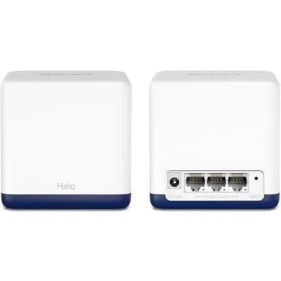 Imagen de Mercusys Halo H1900G(2 Pack) AC1900 Mesh Wi Fi, Doble Banda, Cobertura hasta 350 m², 3x Gigabit Puerto por Unidad, MU MIMO, Beamforming, Control Parental, Smart Connect
