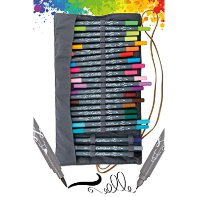 Imagen de Online 24 Calli.Brush Bolígrafo de doble punta con caligráfica 2 mm y pincel flexible, colores intensos