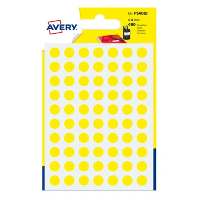 Imagen de Avery España PSA08J Bolsas de gomet amarillos, medida 8mm, total 490 gomets