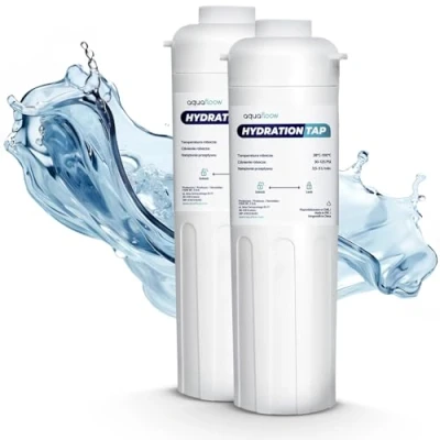 Imagen de Aquafloow 2x filtro para sistema de filtrado agua debajo del fregadero, reductor cloro, carbón activado, alta eficiencia reducción cloro 30.000 litros o 6 12 meses