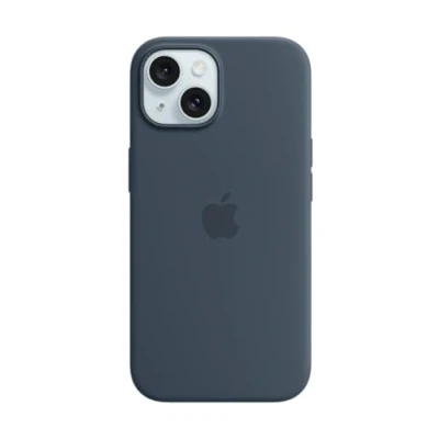 Imagen de Apple Funda de silicona con MagSafe para iPhone 15, Azul Tempestad