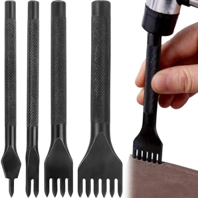 Imagen de MINGZE Nueva herramienta de bricolaje para manualidades cuero, juego cincel costura diamantes con cordones Kits artesanía cuero (3mm)