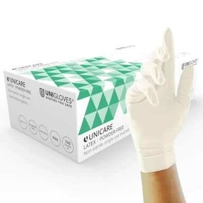 Imagen de Unigloves UCLPF1205 Guantes de látex sin polvo (tamaño extragrande, 100 unidades)