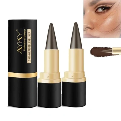 Imagen de SHUOHONG 2 Piezas Maquillaje Liner, Eyeliner Waterproof, Lápiz Delineador de Gel Lapiz Ojos, Ojos Marrón Resistente Al Agua (Marrón)