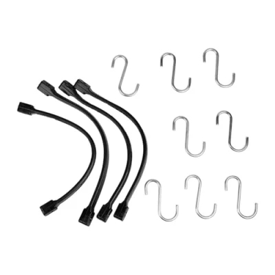 Imagen de COGEX Tensores, tensores Planos, Tensor elástico, de Goma, Longitud: 35 cm, Juego 8 Piezas, Ganchos extraíbles, en S, 4 y Ganchos, fácil Usar