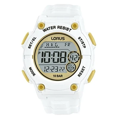 Imagen de Lorus Reloj Digital de Cuarzo para Hombre con Correa Silicona, Blanco