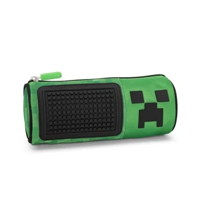 Imagen de Minecraft Estuche escolar oficial Minecraft, ligero y compacto, fácil de transportar guardar en la mochila, con práctico cierre cremallera, 22 x 8 cm, verde negro, Verde, Casual