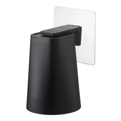 Imagen de YAMAZAKI Tower Klebehaken mit Becher Taza Gancho Adhesivo magnético: Resina ABS, Silicona, policarbonato, Pet/Poliuretano diseño Minimalista, Negro, 7 x 9,5 (Tumbler) cm (LxBxH)
