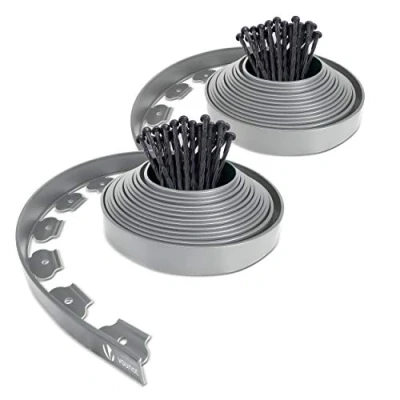 Imagen de VOUNOT Borde Jardín, Césped Borde, Flexible de Plástico, Longitud 20 m, Altura 5 cm, con 60 Clavijas, Gris