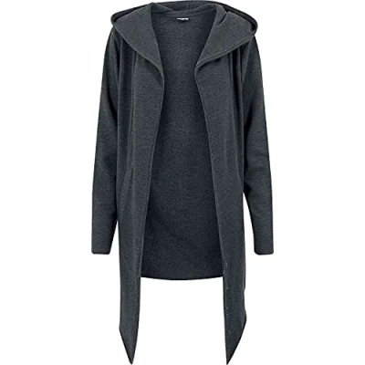 Imagen de Urban Classics LONG Hooded OPEN EDGE Cardigan Sudadera con cremallera, Hombre, Talla: 5XL, Charcoal