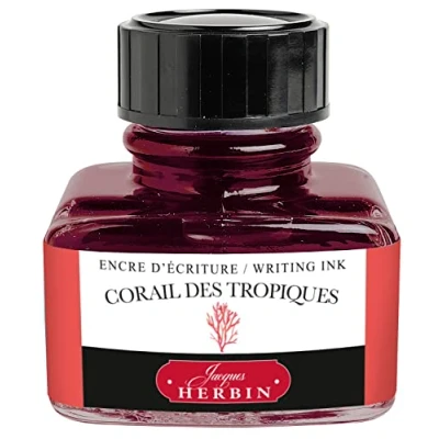 Imagen de J.Herbin 13059T Bote de tinta (30 ml, para pluma estilográfica), color rojo coral