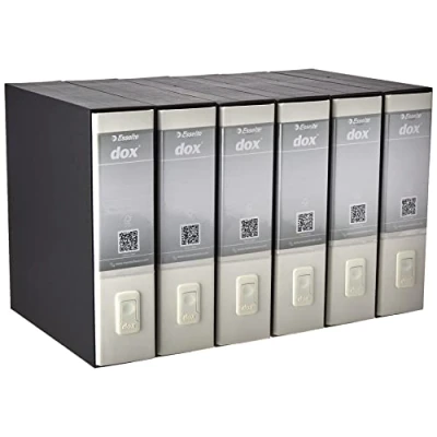Imagen de Esselte Rexel D26103 Dox 1 Pack de 6 Archivadores palanca, formato A4, color blanco