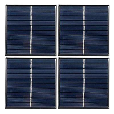 Imagen de Mini panel solar de 4 piezas, sistema módulo impermeable 5 V 0,8 W, cargador celda epoxi polisilicio para el hogar, jardín, proyectos bricolaje, juguetes, accesorios