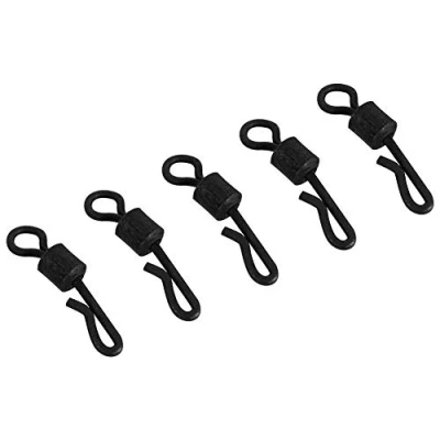 Imagen de 25 Piezas de Terminal Pesca Acero Inoxidable en Forma Q Cambio rápido Giratorio para Agua Dulce Salada Alta mar (Negro)