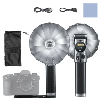 Imagen de Godox Lux Master Retro Camera flash GN25, panel táctil a color, automático TTL 2.4G, HSS, 460 flashes de potencia total con reemplazo soporte para cámaras Canon, Nikon, Sony, Fujifil