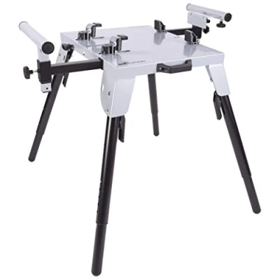 Imagen de Evolution Power Tools Soporte Para Sierra de Corte, sujeción universal, altura ajustable, brazos extensibles 3 m y soportes hasta 225 kg, Altamente portátil con patas telescópicas plegables