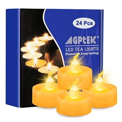 Imagen de AGPtek 24 Velas Led Flotantes con Pilas Incorporadas, Blanca Fría, Temporizador, Chrismas Navidad Floating Candles, Electrónicas Decorativas para Bodas Fiestas