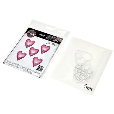 Imagen de Sizzix Die Set 25PK Stacked Tiles Hearts by Juego de Troqueles Thinlits, 25 Unidades, Azulejos Apilados, Corazones Tim Holtz, 665858, Plástico Papel, Multicolor, One Size
