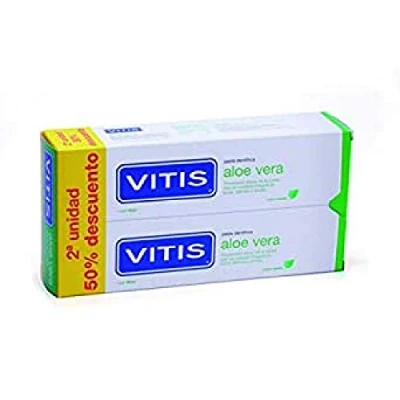Imagen de Vitis Aloe Vera Toothpaste Apple Flavor Pack 2X150+75 ml Free 75