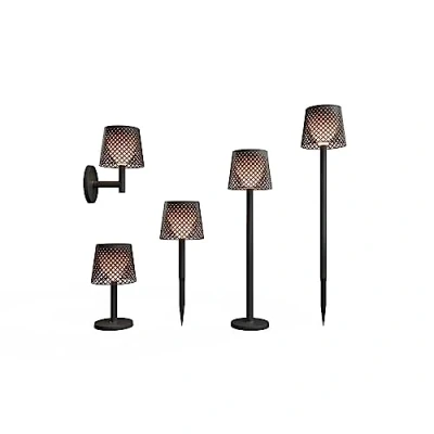 Imagen de Greta Aplique de pie o lámpara para exterior con luz solar LED, color negro