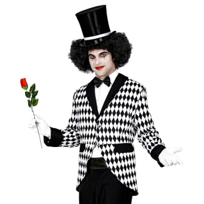 Imagen de Widmann Disfraz de arlequín para hombre, payaso, circo, carnaval, fiesta temática.