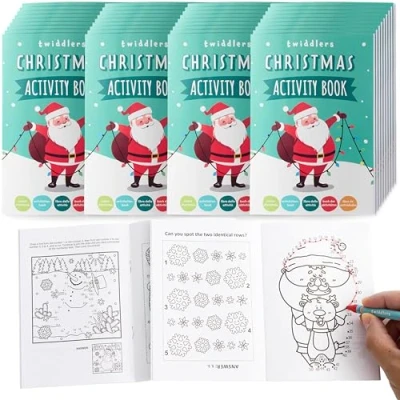 Imagen de THE TWIDDLERS 36 Mini Libros de Rompecabezas Navideños Ideales para llenar Bolsos Fiesta, Regalos y premios