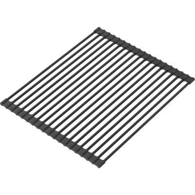 Imagen de QUADRON alfombrilla para fregadero de silicona y acero tamaño 43 x 32cm color: Pure Carbon multifuncional resistente a la temperatura QMAT cocina protectora
