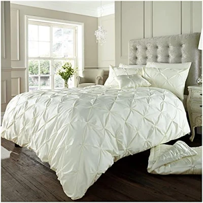 Imagen de GC GAVENO CAVAILIA Alford Funda Lujo, Ropa de Cama polialgodón, Juego edredón Suave, Poliéster y algodón, Crema, Matrimonio Grande