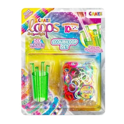 Imagen de CRAZE Loops Scoubiloop, gancho para pulseras de gomas elásticas, telar gomas, manualidades niños