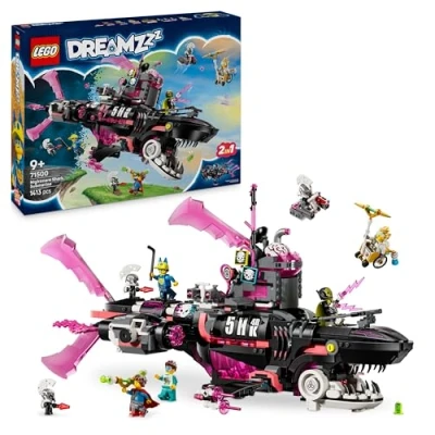 Imagen de LEGO DREAMZzz 2 en 1 Submarino Tiburón de Las Pesadillas Juguete Opciones Construcción con Aeronaves y 5 Minifiguras Inc. Mateo Astrid Regalo para Niños Niñas 9+ años 71500