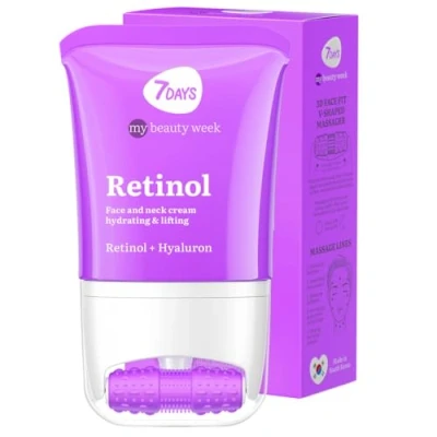 Imagen de 7Days Crema Facial Hidratante con Retinol y Ácido Hialurónico Reafirmante para Cara Cuello Rodillo Anti Hinchazón Korean Skincare 80ml