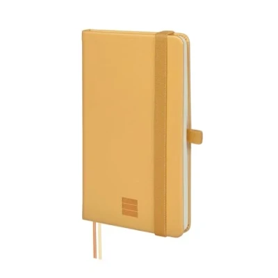Imagen de Finocam Cuaderno Nexo Tapa Dura Liso Camel Pequeño de Hojas Microperforadas Bolsillo y Portabolígrafo 72 Hojas,Ideal para Escribir Dibujar