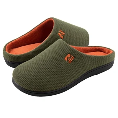Imagen de RockDove Zapatilla de dos tonos y espuma viscoelástica para Hombre, 46/47 EU, Verde Cazador