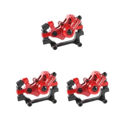 Imagen de Mealoodiousmusea Juego de 3 pinzas freno disco bicicleta sólidas R160/F180, color rojo R160 F180