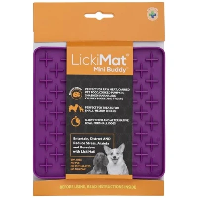 Imagen de LickiMat Mini Classics Alfombrilla interactiva de alimentación para mascotas, alimentador lento con diseño moderno, enriquecimiento la unión familiar y alivio ansiedad