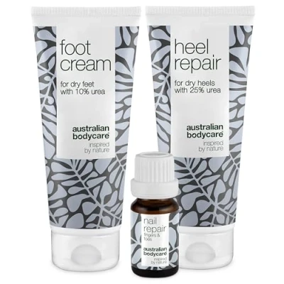 Imagen de Kit de cuidado para pies y uñas con aceite árbol té Crema pies, reparación talones más suaves saludables Hidrata repara agrietados